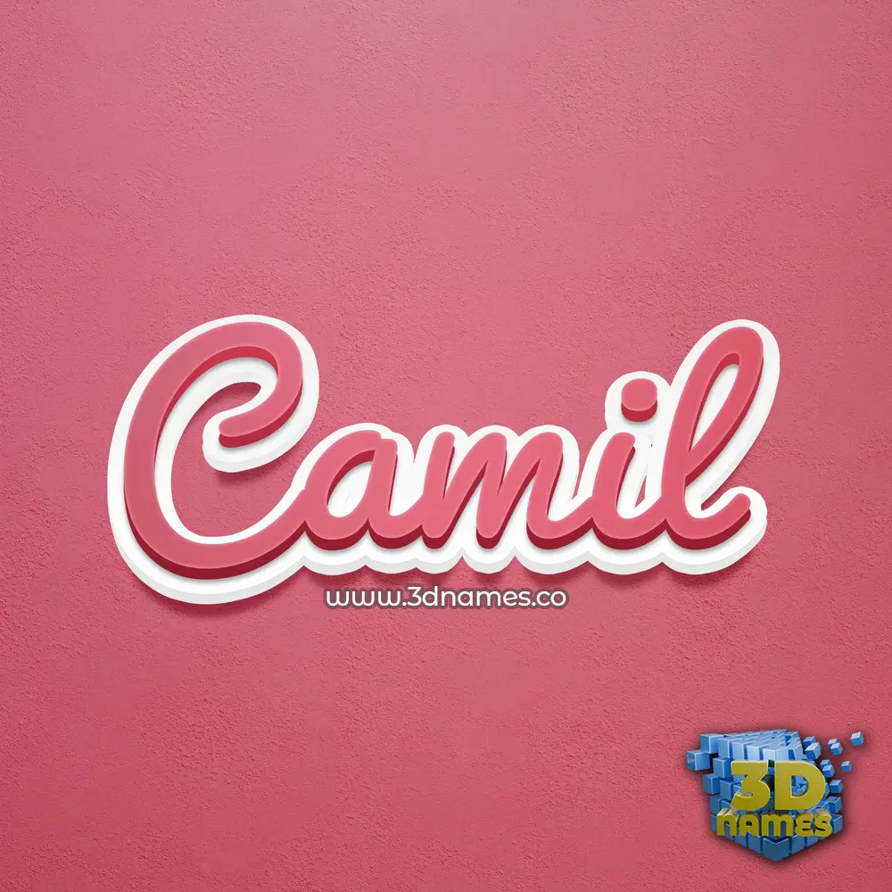 camil in Red Scribble style - 3D name wallpaper