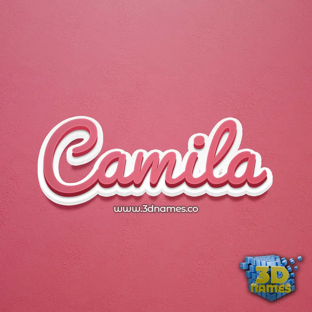 camila in Red Scribble style - 3D name wallpaper