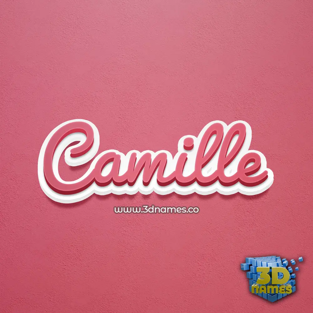 camille in Red Scribble style - 3D name wallpaper