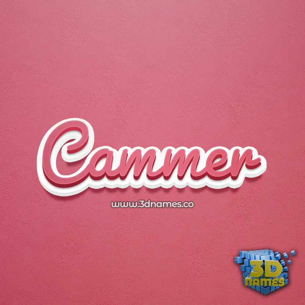 cammer in Red Scribble style - 3D name wallpaper