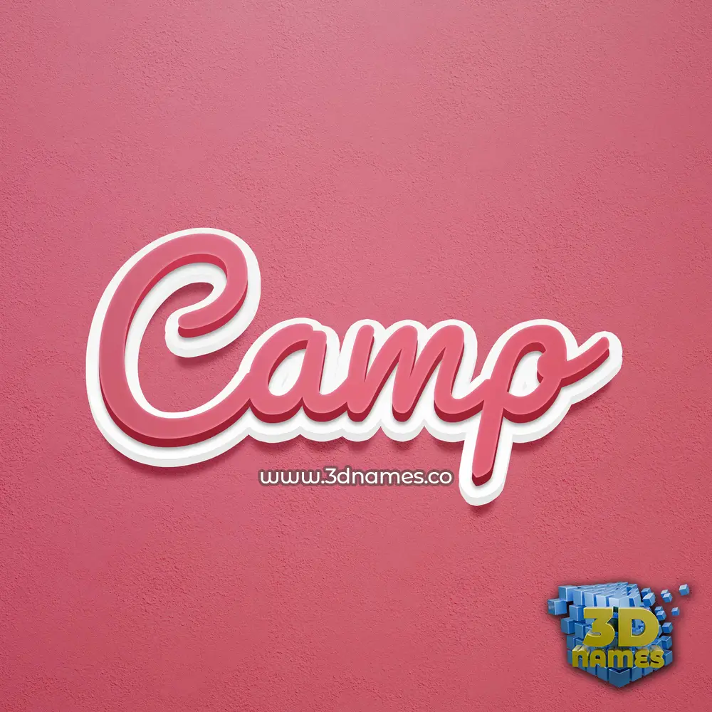 camp in Red Scribble style - 3D name wallpaper