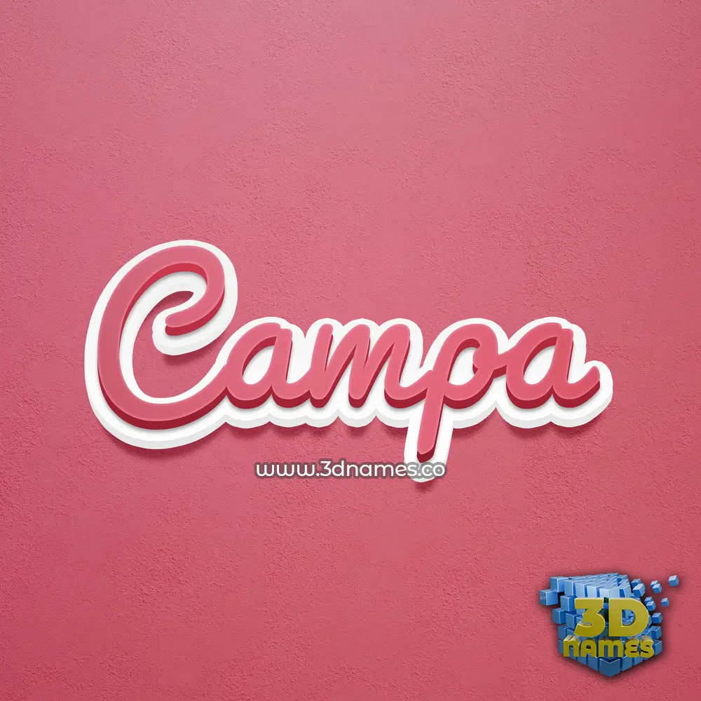 campa in Red Scribble style - 3D name wallpaper