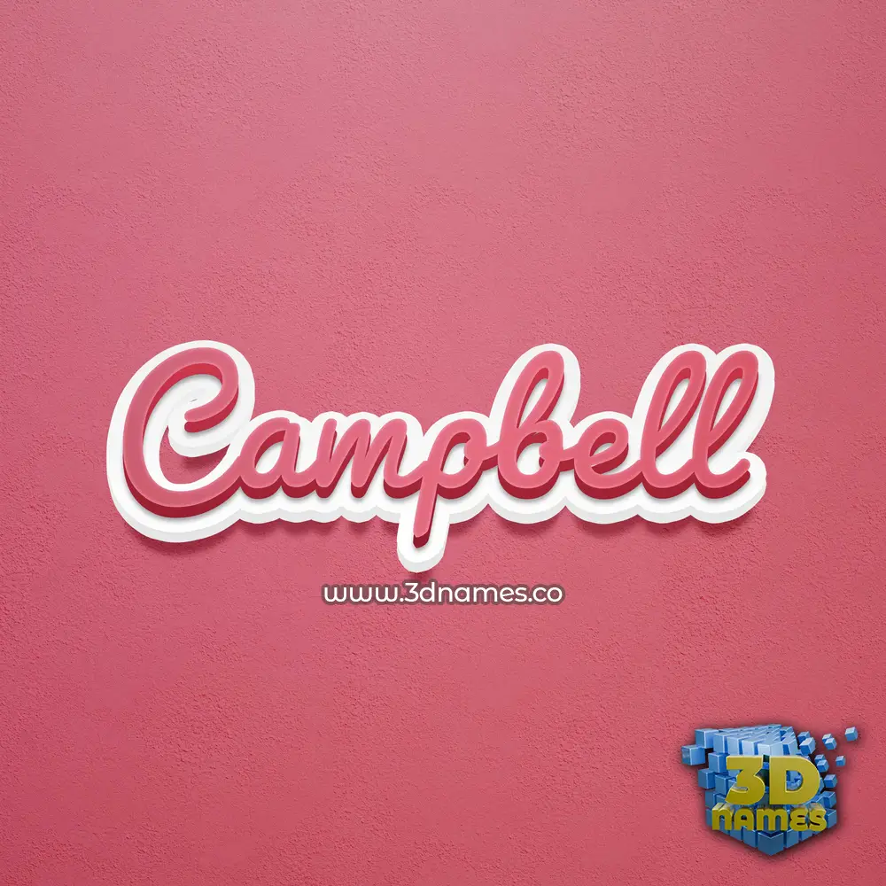 campbell in Red Scribble style - 3D name wallpaper