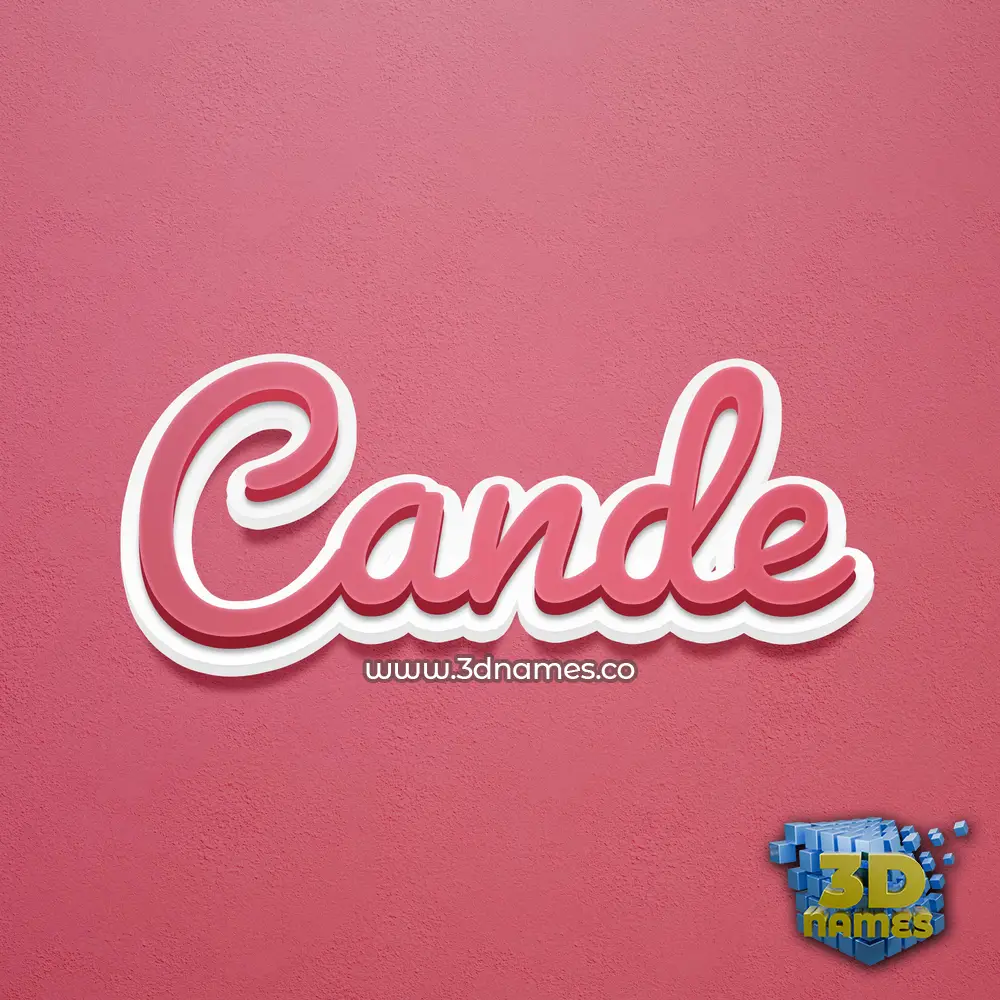 cande in Red Scribble style - 3D name wallpaper