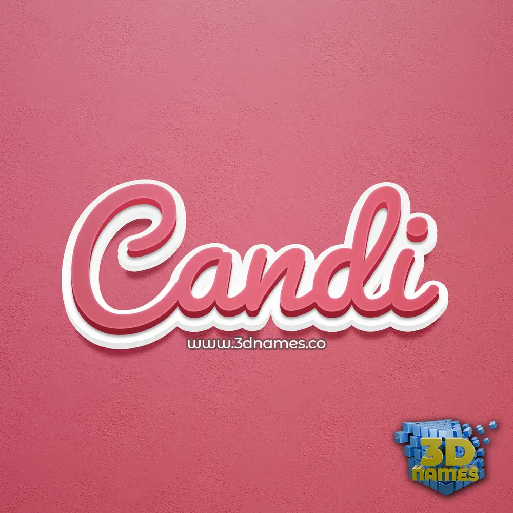 candi in Red Scribble style - 3D name wallpaper