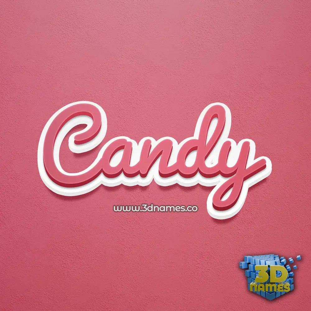 candy in Red Scribble style - 3D name wallpaper