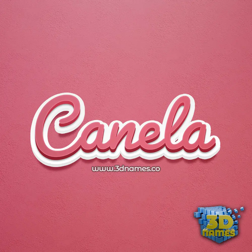 canela in Red Scribble style - 3D name wallpaper