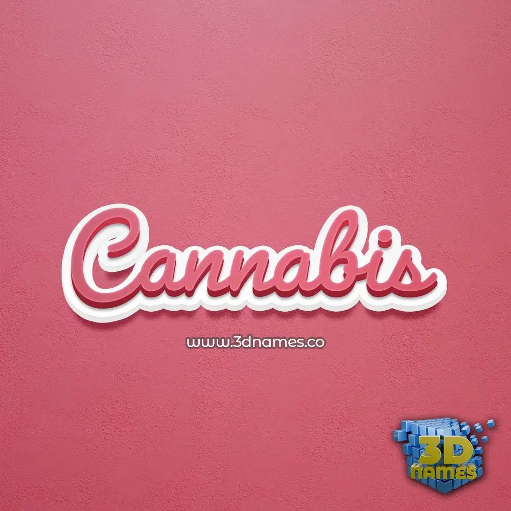 cannabis in Red Scribble style - 3D name wallpaper