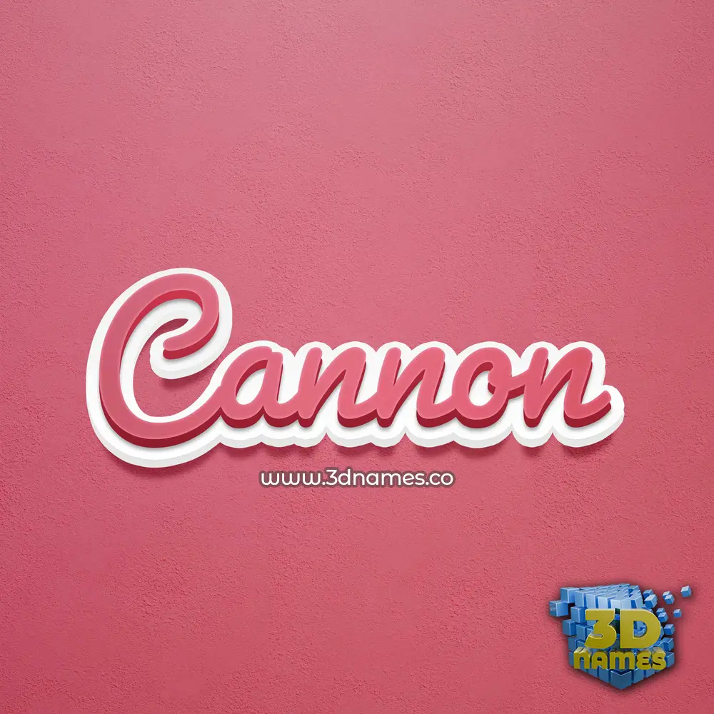 cannon in Red Scribble style - 3D name wallpaper