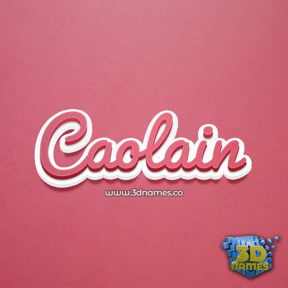 caolain in Red Scribble style - 3D name wallpaper