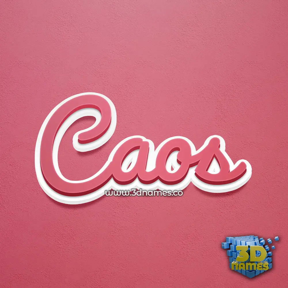 caos in Red Scribble style - 3D name wallpaper
