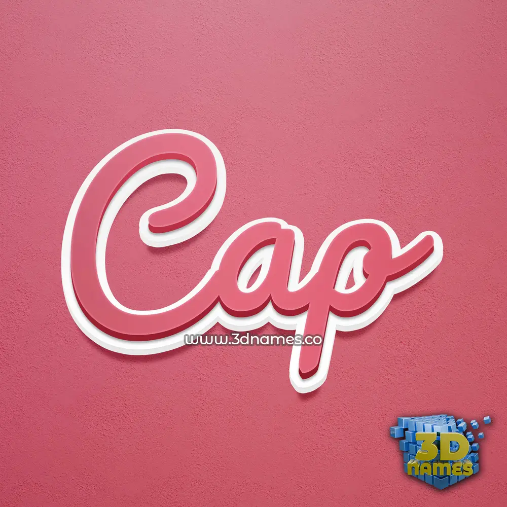 cap in Red Scribble style - 3D name wallpaper