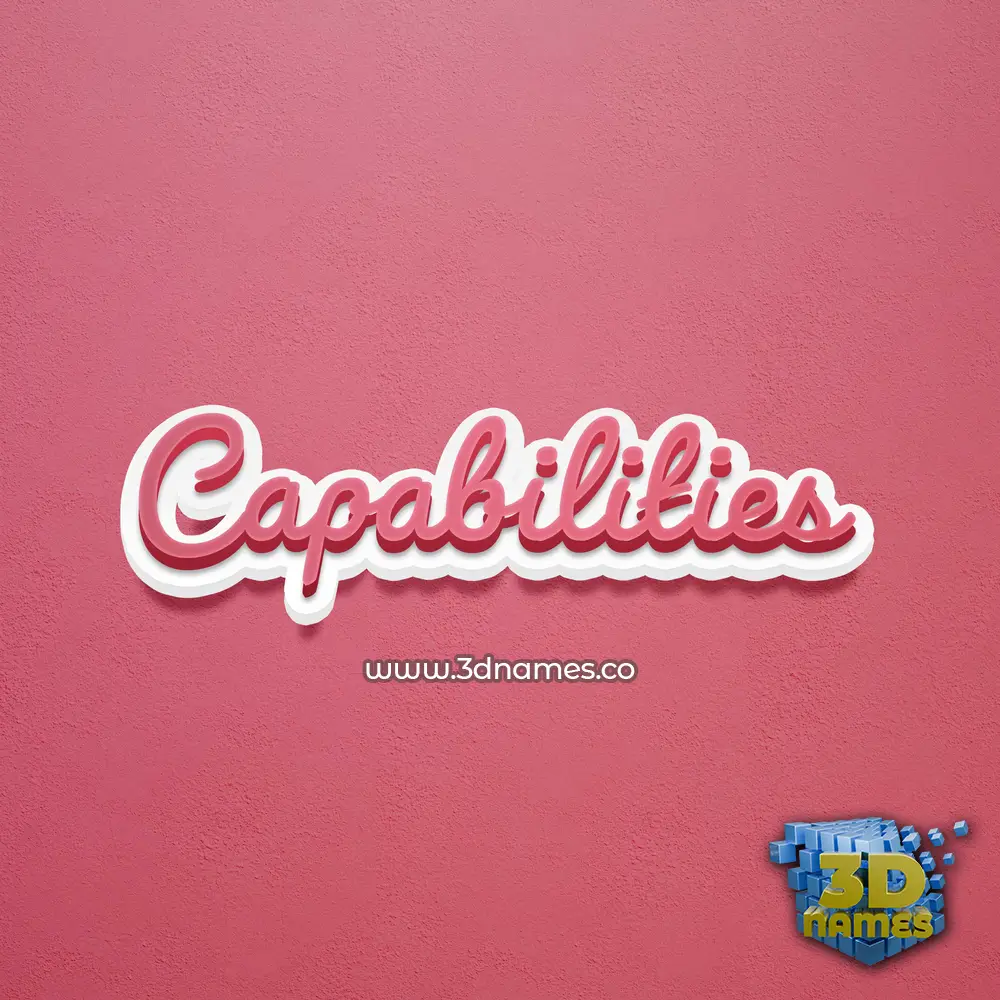 capabilities in Red Scribble style - 3D name wallpaper