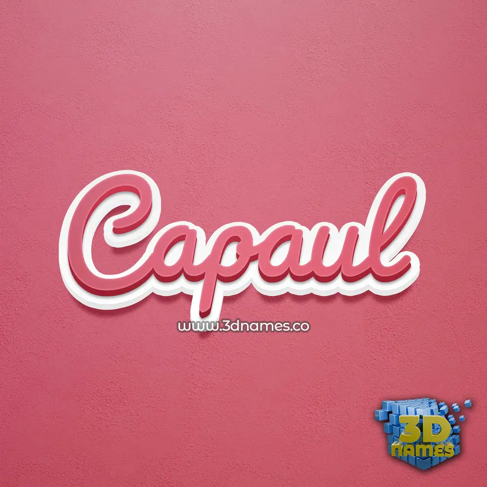 capaul in Red Scribble style - 3D name wallpaper