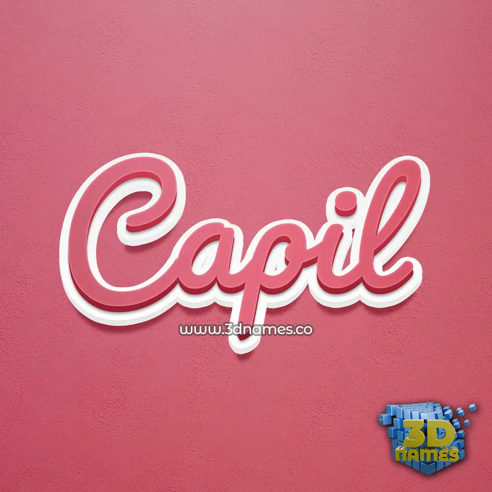 capil in Red Scribble style - 3D name wallpaper