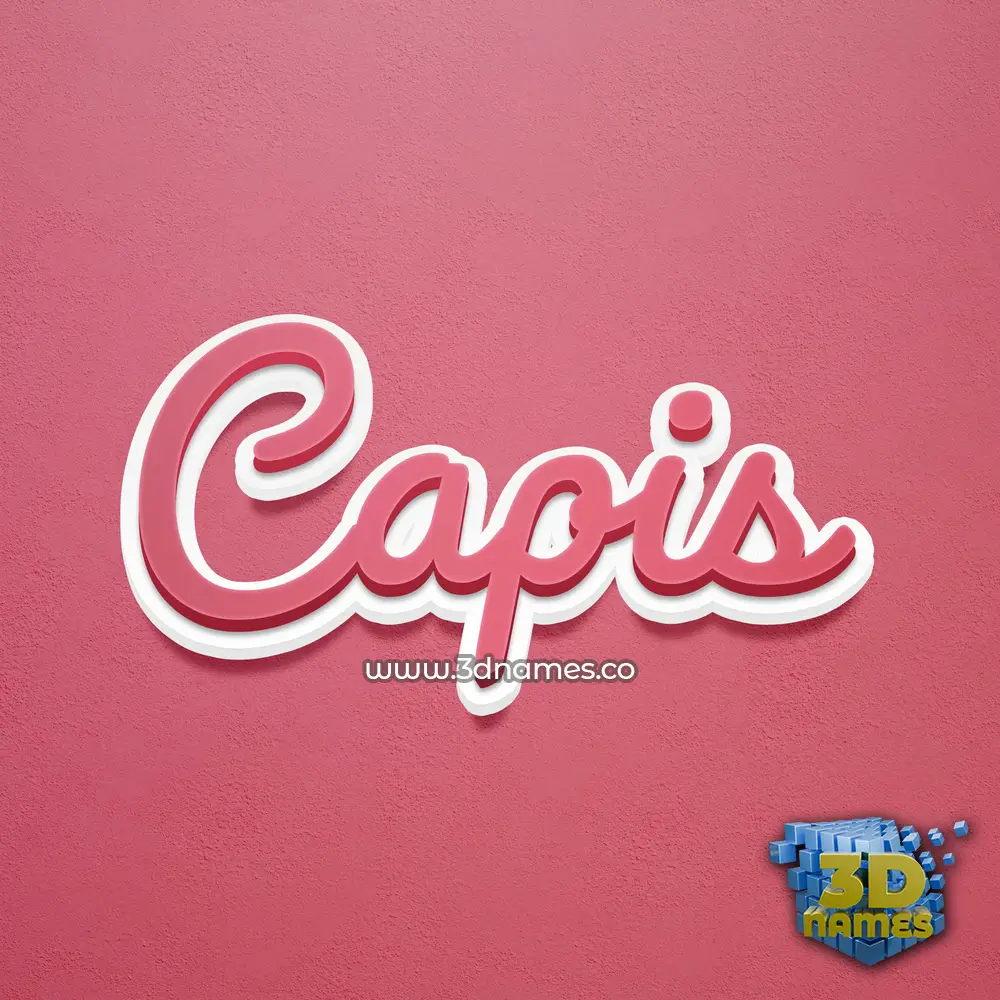 capis in Red Scribble style - 3D name wallpaper
