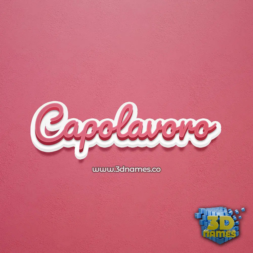 capolavoro in Red Scribble style - 3D name wallpaper