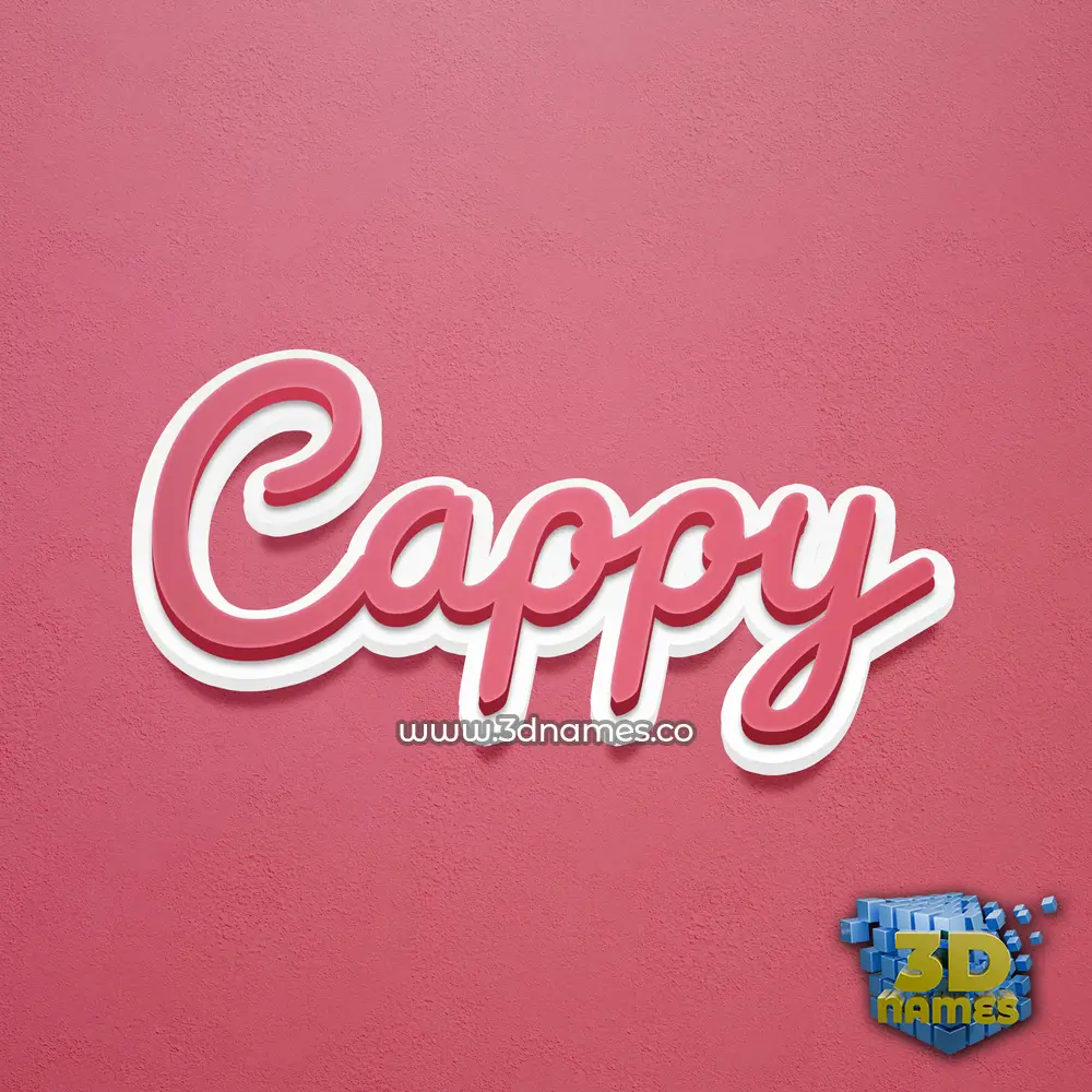 cappy in Red Scribble style - 3D name wallpaper