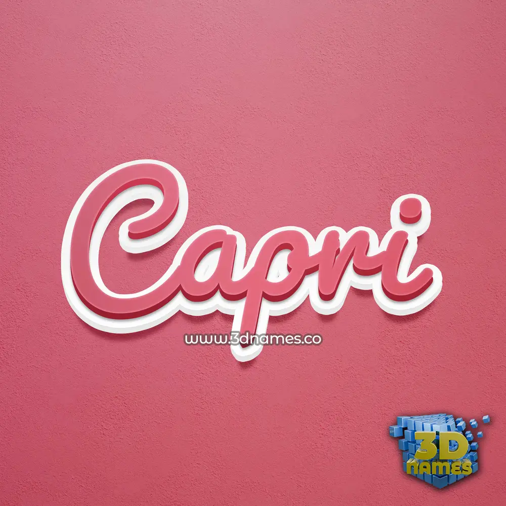 capri in Red Scribble style - 3D name wallpaper