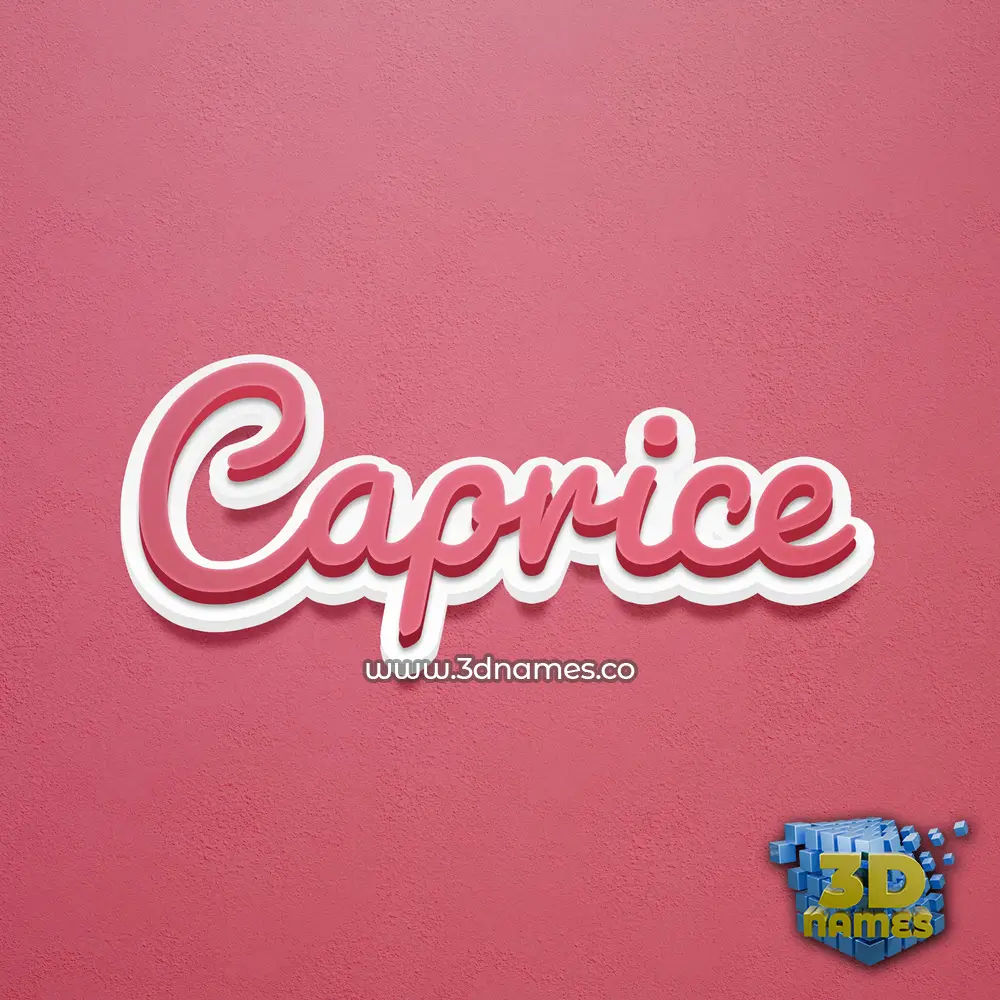 caprice in Red Scribble style - 3D name wallpaper