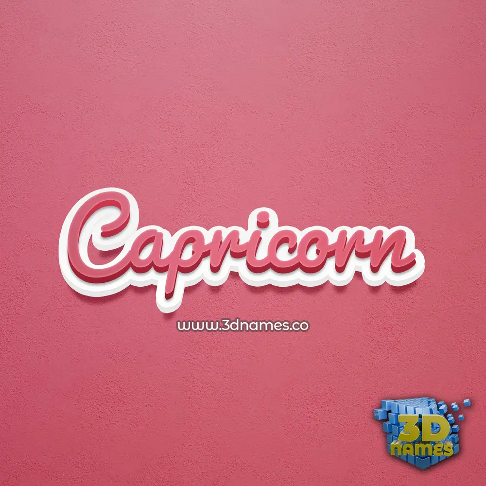 capricorn in Red Scribble style - 3D name wallpaper