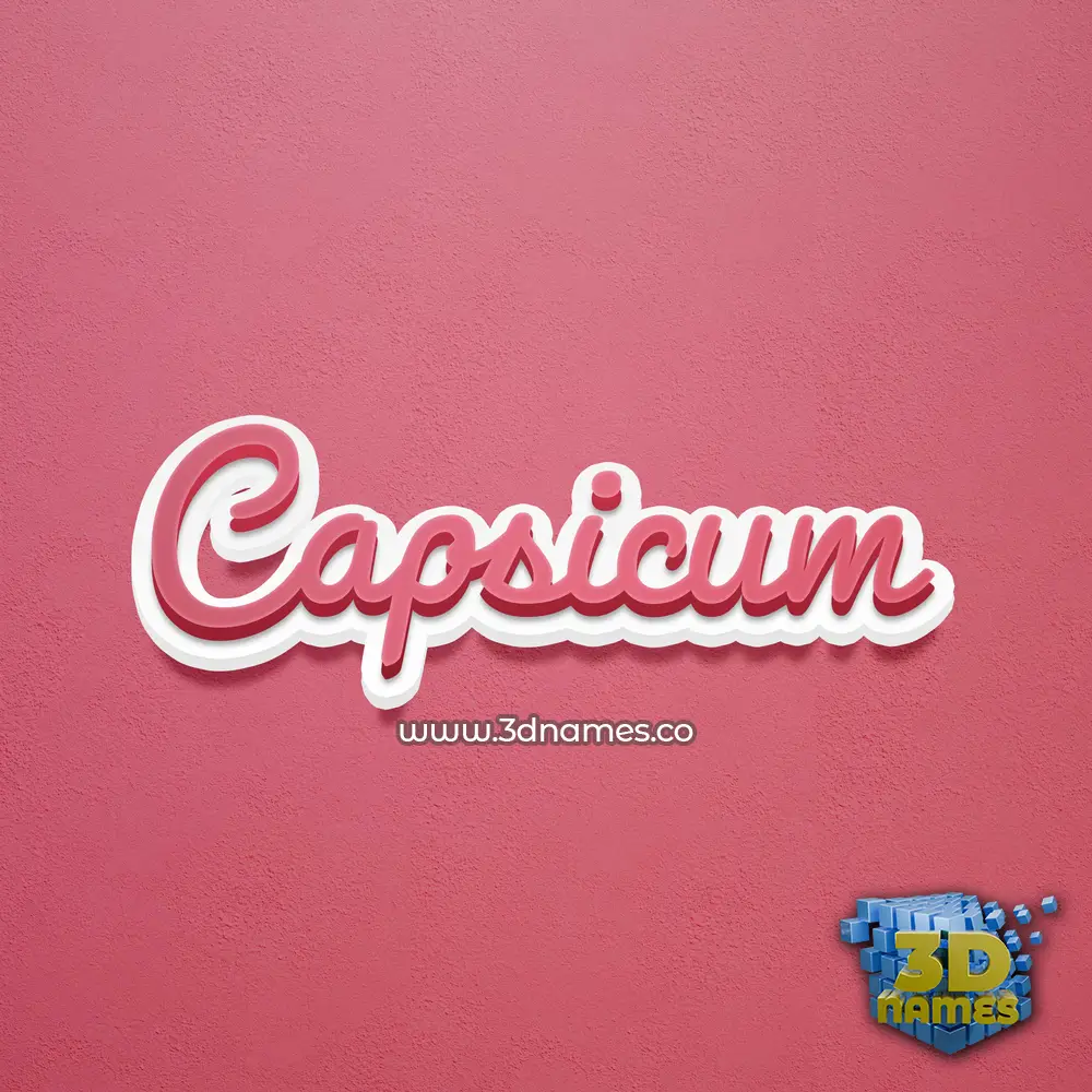 capsicum in Red Scribble style - 3D name wallpaper