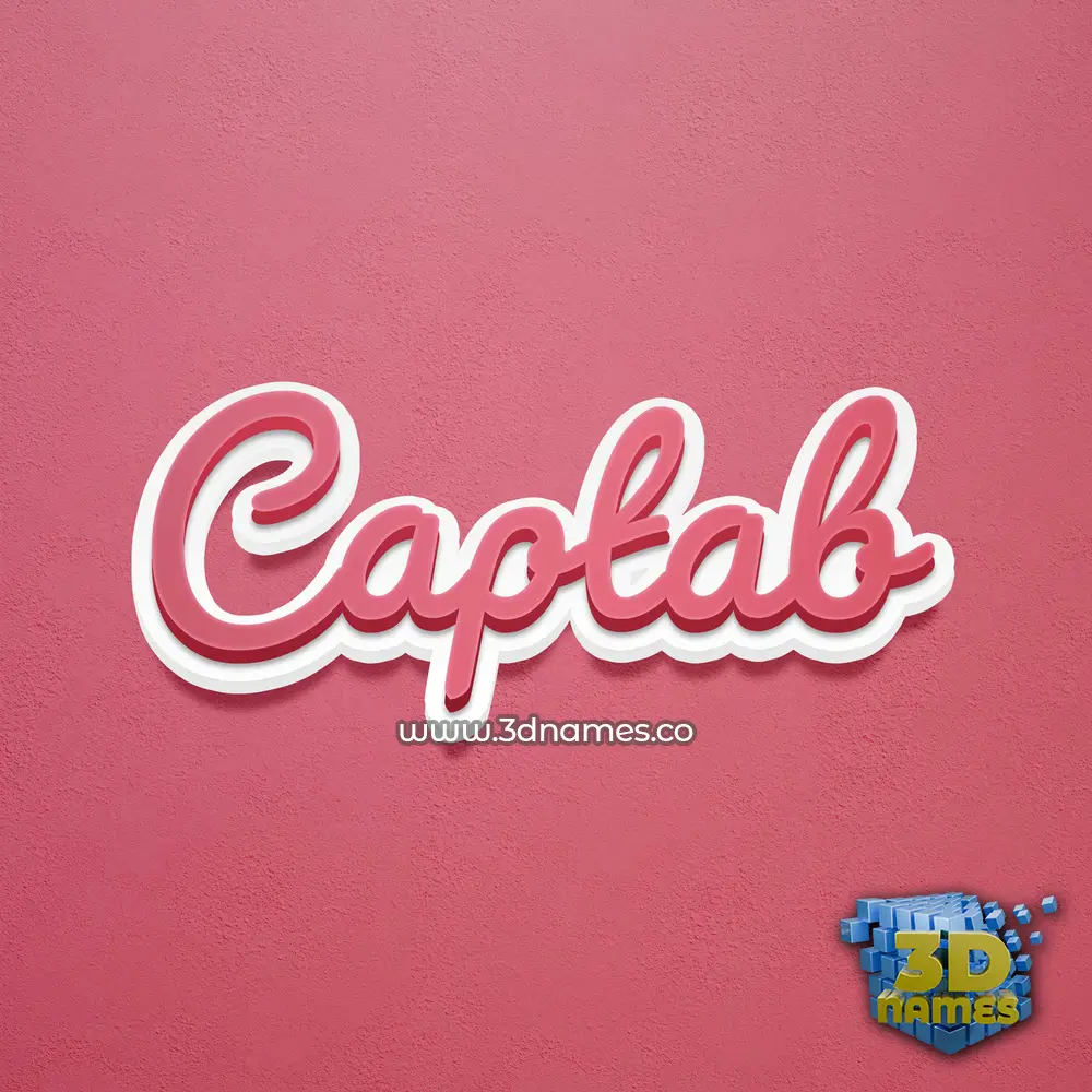 captab in Red Scribble style - 3D name wallpaper