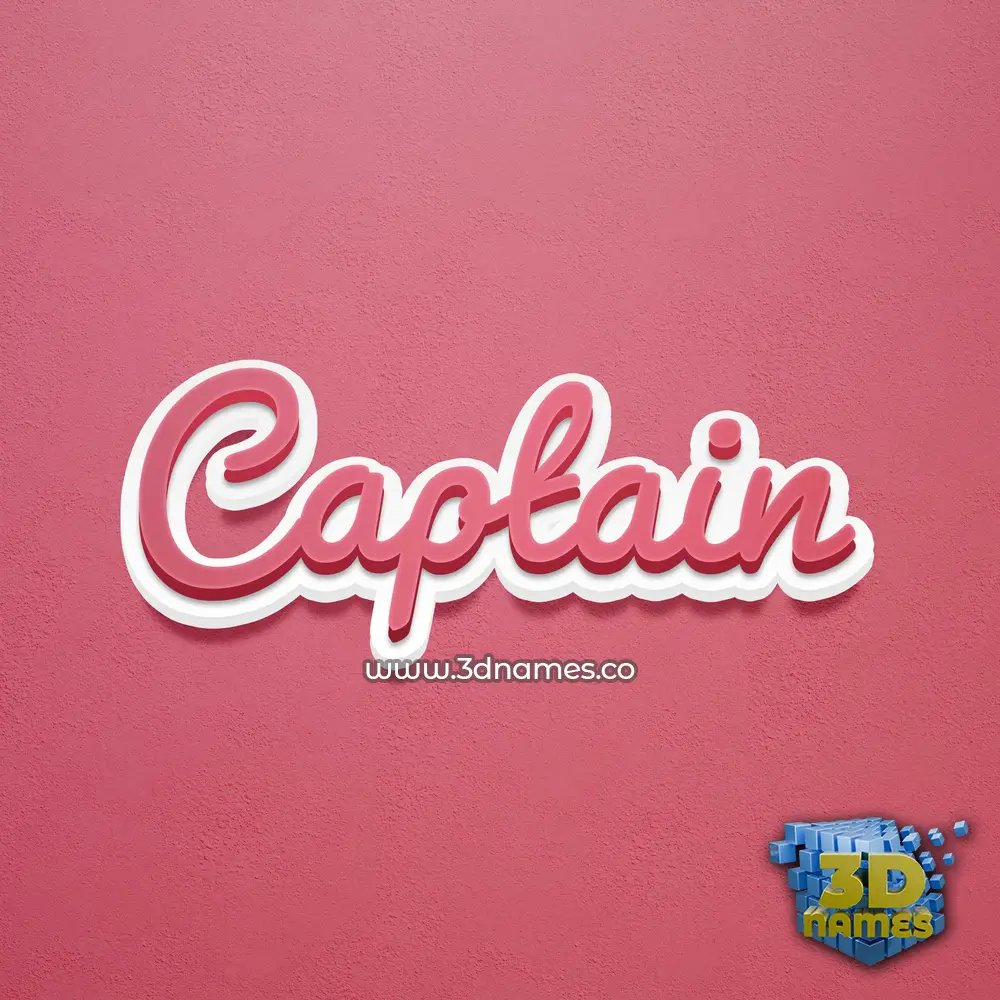 captain in Red Scribble style - 3D name wallpaper