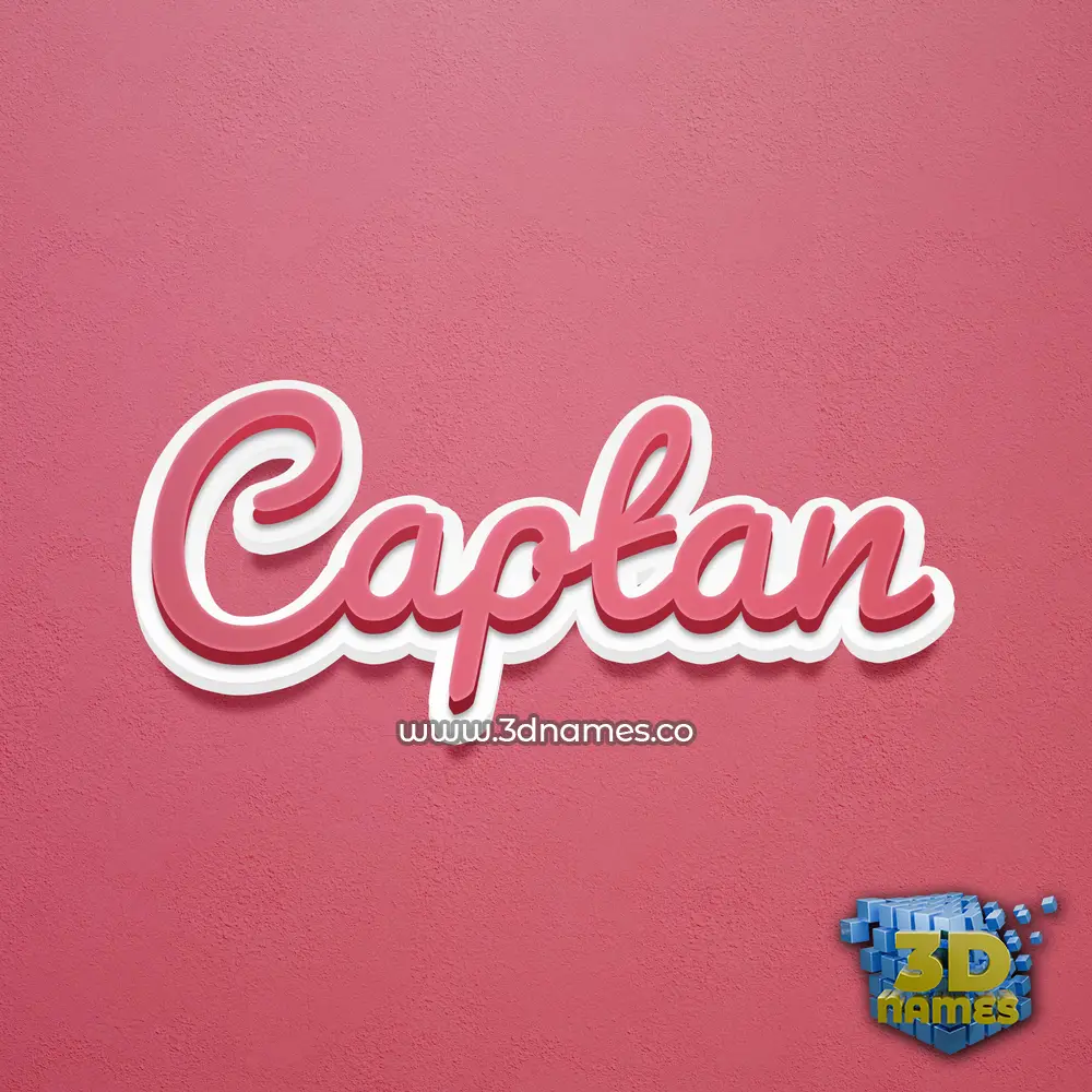 captan in Red Scribble style - 3D name wallpaper