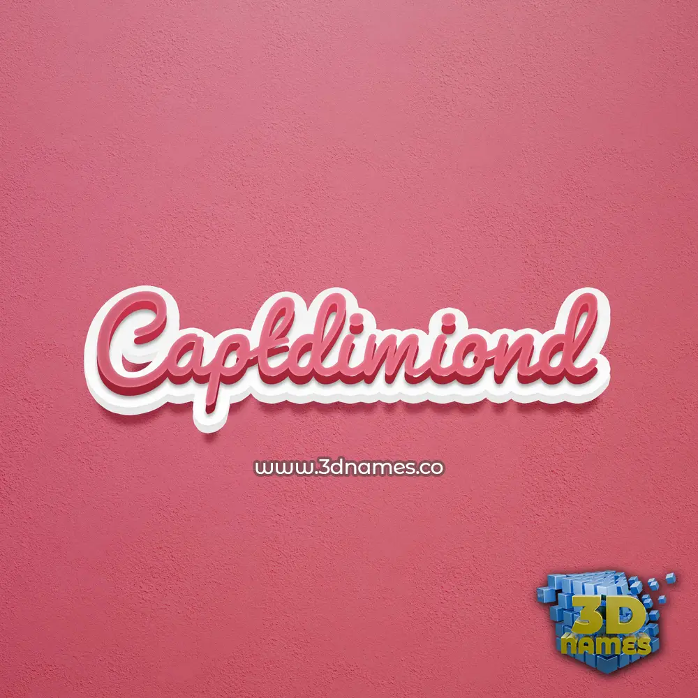 captdimiond in Red Scribble style - 3D name wallpaper