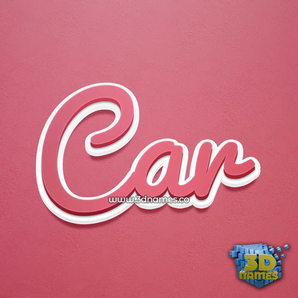 car in Red Scribble style - 3D name wallpaper