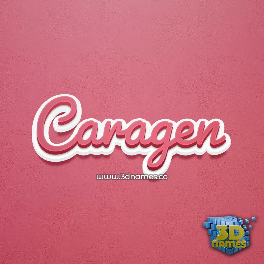 caragen in Red Scribble style - 3D name wallpaper