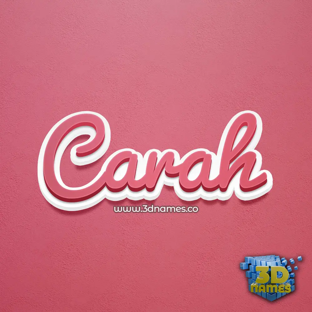 carah in Red Scribble style - 3D name wallpaper