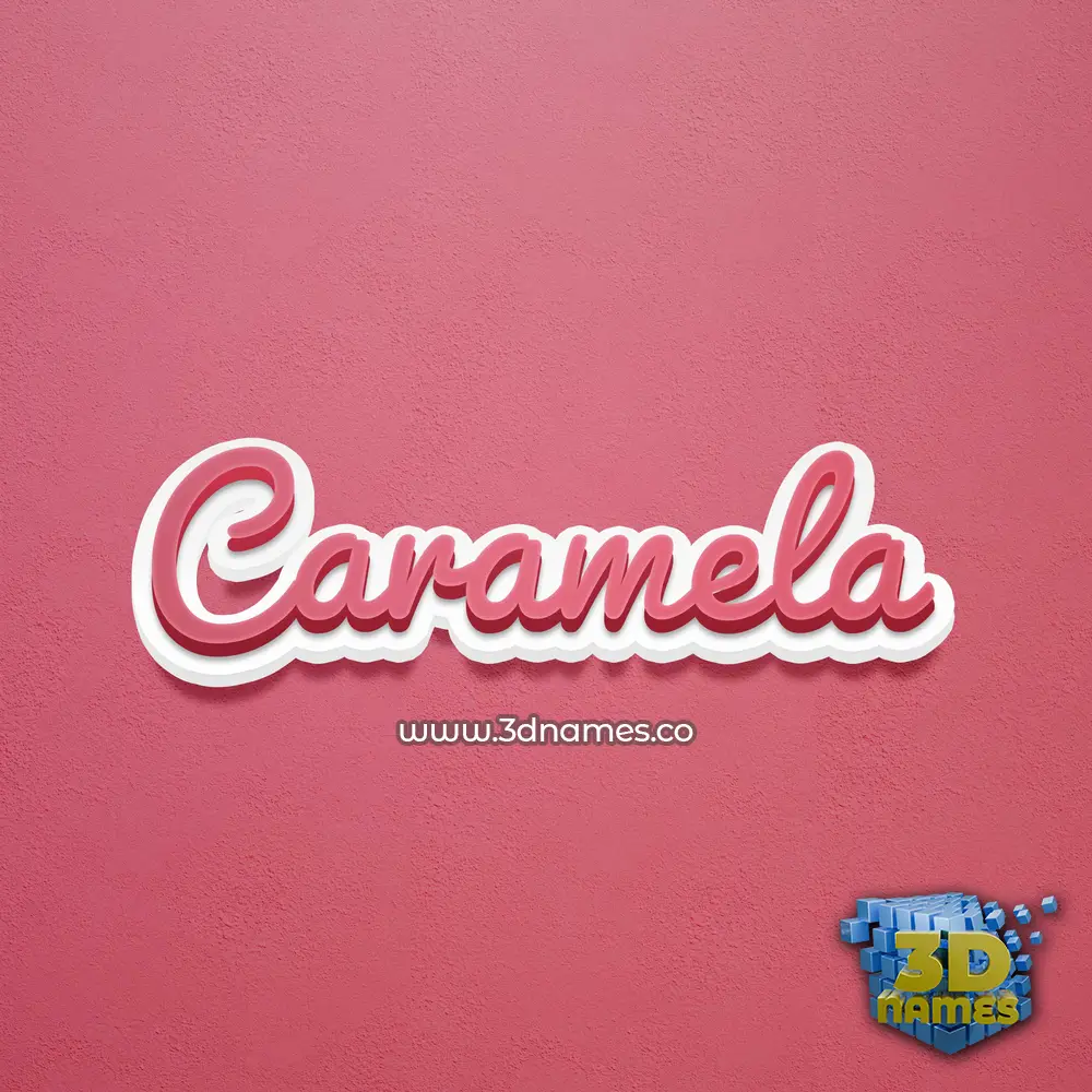 caramela in Red Scribble style - 3D name wallpaper