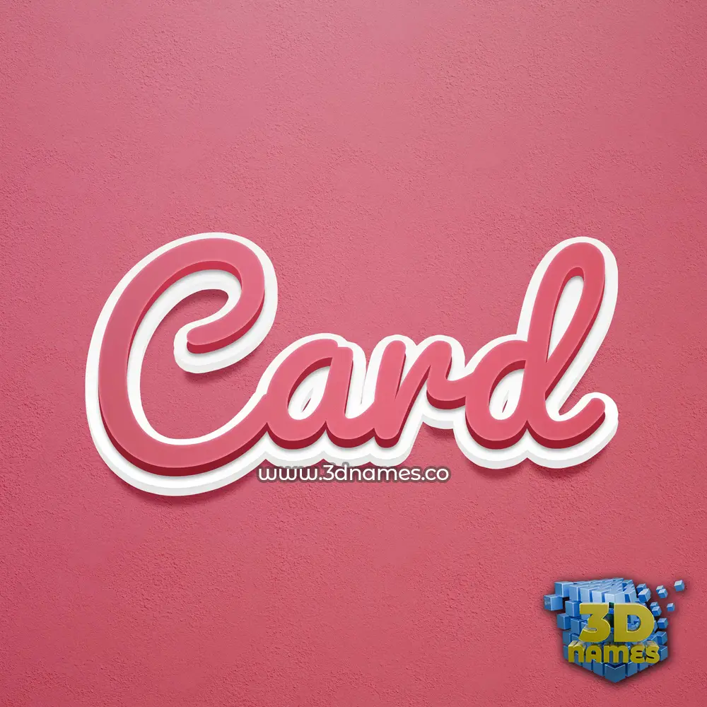 card in Red Scribble style - 3D name wallpaper