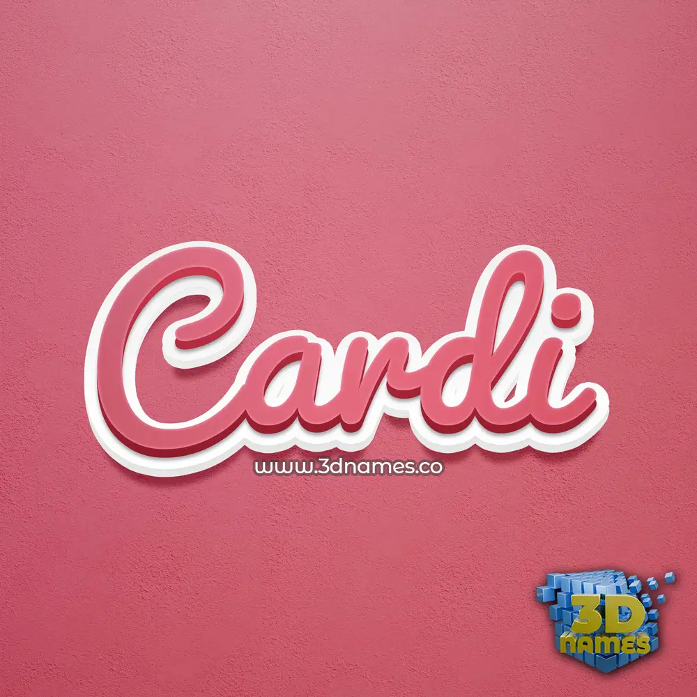 cardi in Red Scribble style - 3D name wallpaper