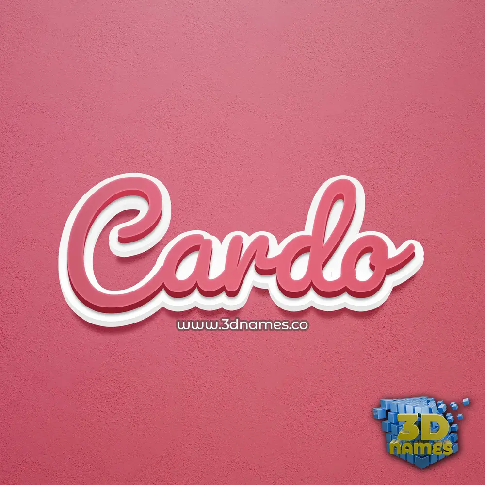 cardo in Red Scribble style - 3D name wallpaper