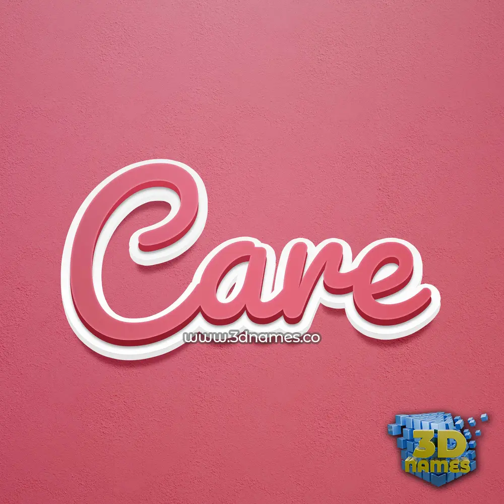 care in Red Scribble style - 3D name wallpaper