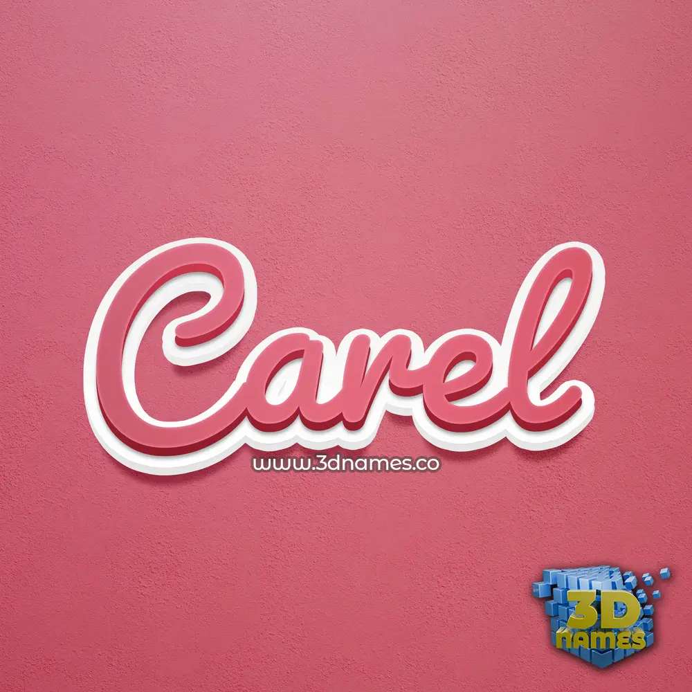 carel in Red Scribble style - 3D name wallpaper