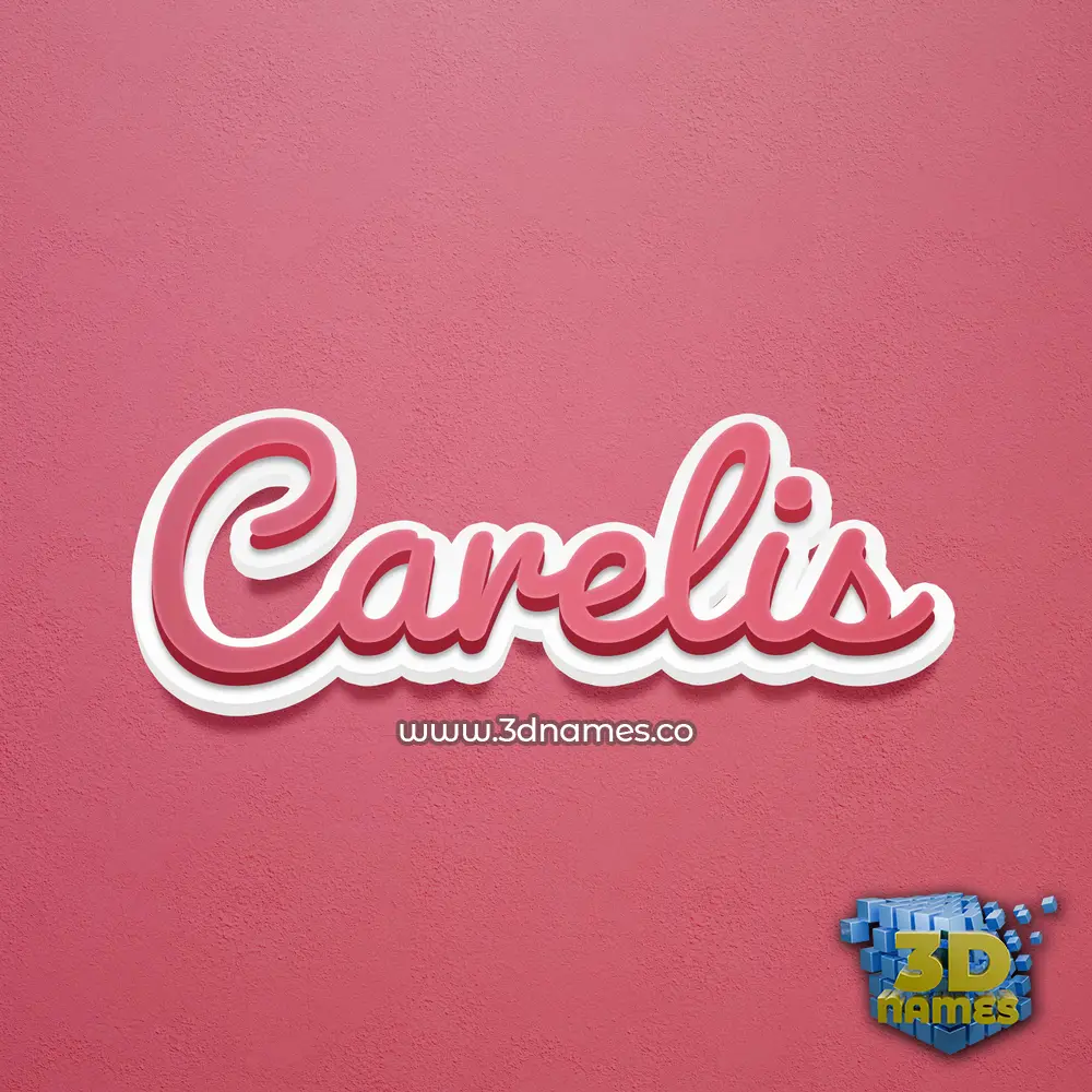 carelis in Red Scribble style - 3D name wallpaper