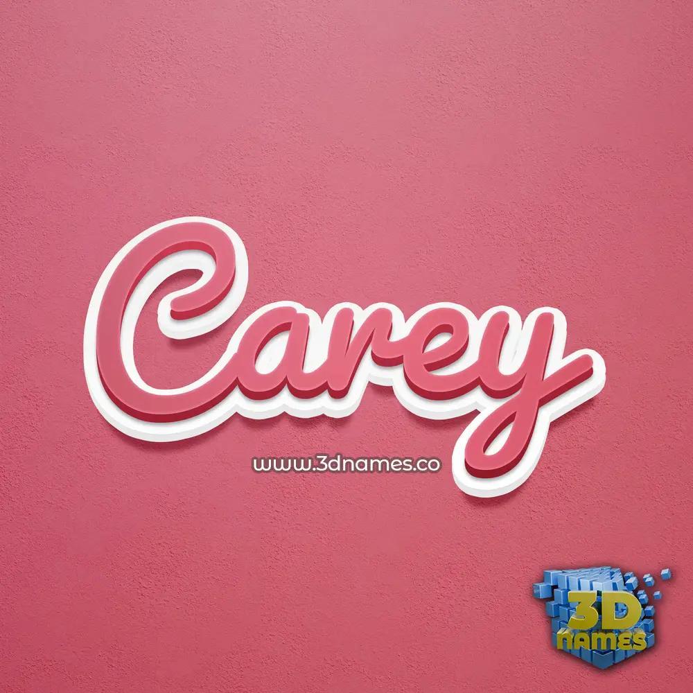 carey in Red Scribble style - 3D name wallpaper