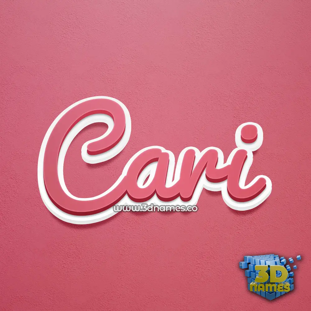cari in Red Scribble style - 3D name wallpaper