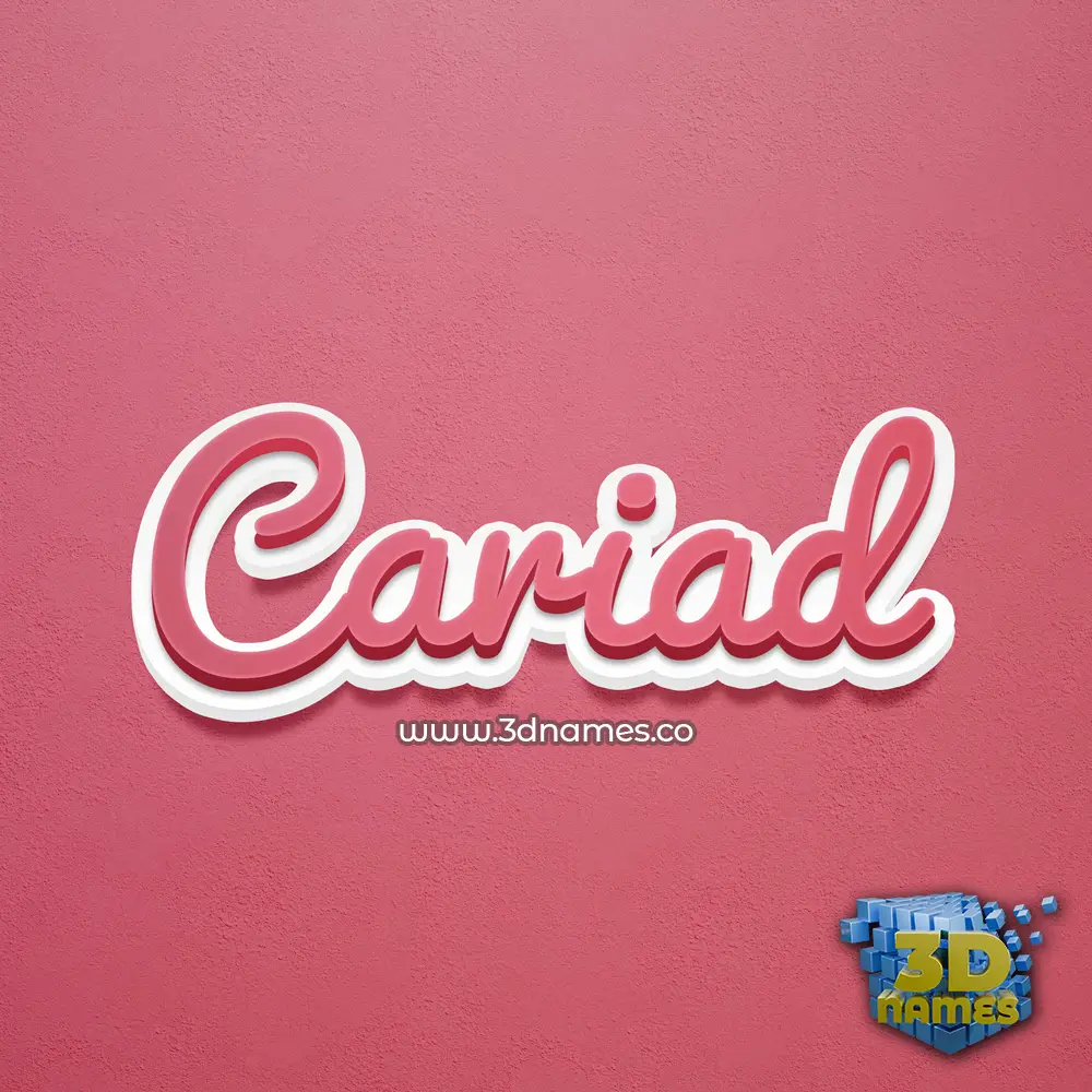 cariad in Red Scribble style - 3D name wallpaper
