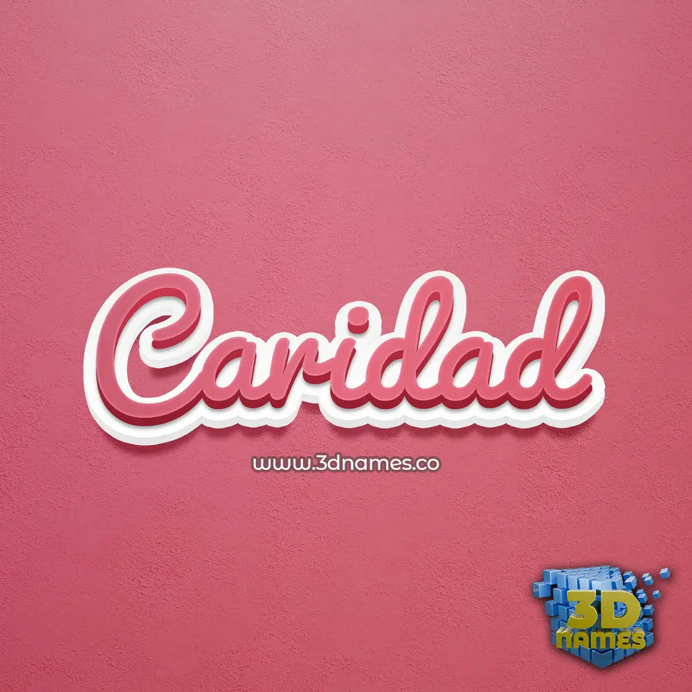 caridad in Red Scribble style - 3D name wallpaper
