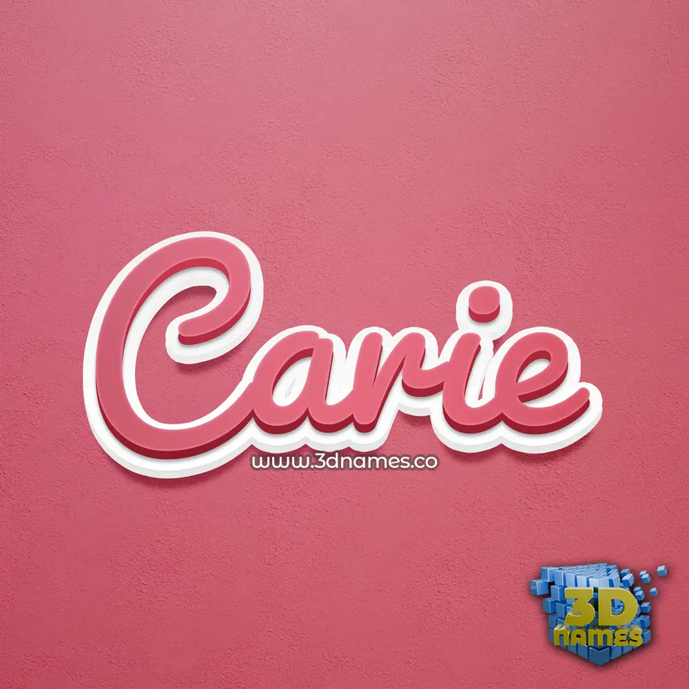 carie in Red Scribble style - 3D name wallpaper