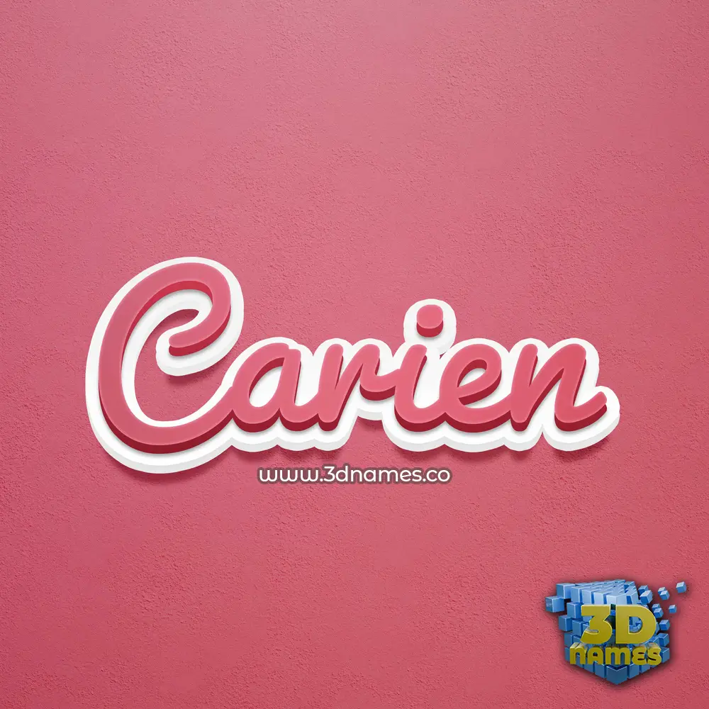carien in Red Scribble style - 3D name wallpaper