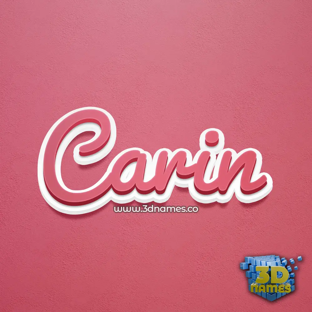 carin in Red Scribble style - 3D name wallpaper
