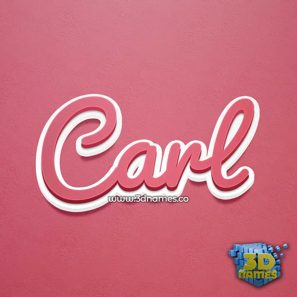 carl in Red Scribble style - 3D name wallpaper