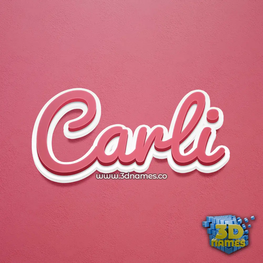 carli in Red Scribble style - 3D name wallpaper