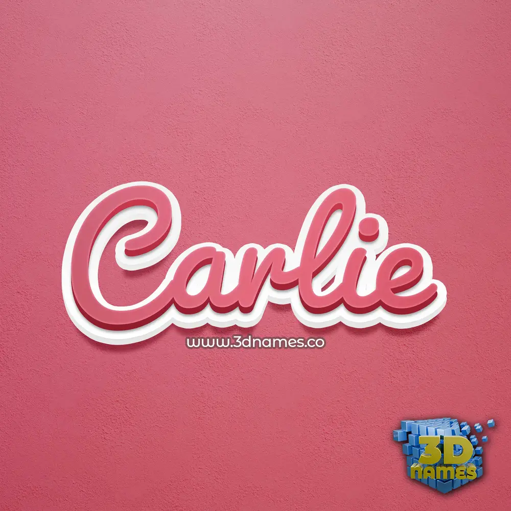 carlie in Red Scribble style - 3D name wallpaper
